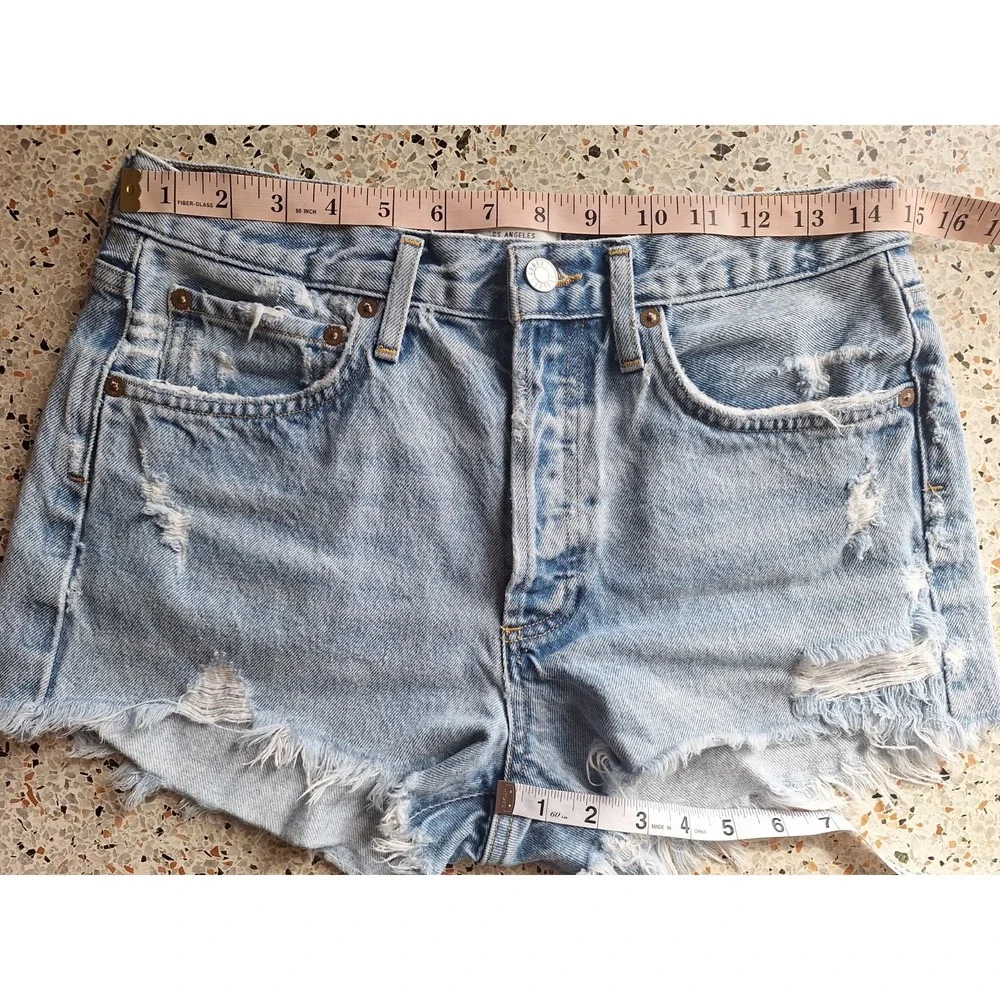 Agolde Parker Vintage Cut Off Distressed Denim Jean Short